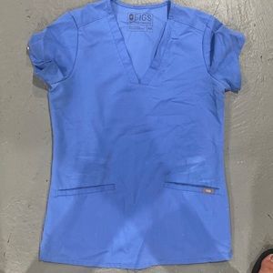 XXS figs scrub top ceil blue, gently used condition